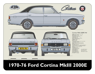 Ford Cortina MkIII 2000E 4dr 1970-76 Mouse Mat